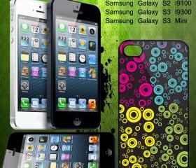 IPhone 5 Case, Cover Case, IPhone, Accesories, Cell Phone, Cozy Case,With Design, 32 retro-circles background- B32 ,IPhone 5 Case,Black Case, Hard Plastic, - You, Can, Custom Order