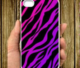 purple pink zebra print wallpaper AMZ-015 IPHONE CASE 5, IPhone 4,4S Case hard plastic