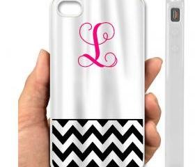 IPHONE CASE 5, IPhone 4,4S Case hard plastic 007 Code-Custom Shower Curtain -Solid with Chevron Lower Border -Personalized