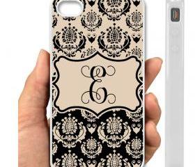 IPHONE CASE 5, IPhone 4,4S Case hard plastic-018 Code-Personalized Shower Curtain - Custom with your Name or Initials - MINUET Black & Tan